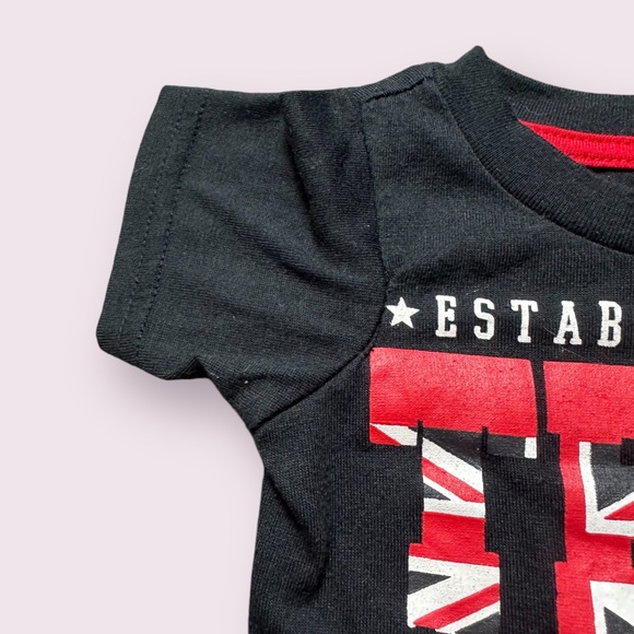 Baby Team Coogi Black Short Sleeve Tee Shirt Size 6-9 Months - Picture 3 of 6